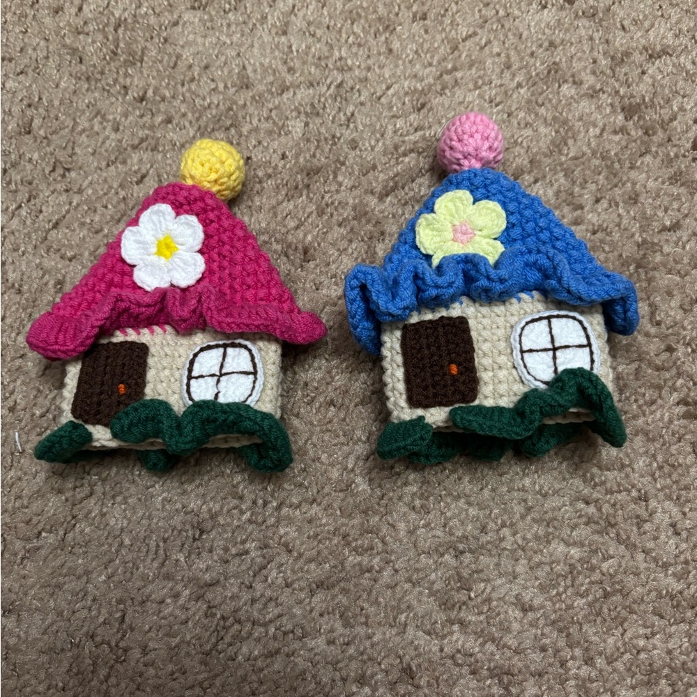 Crochet Mushroom House Decor Set